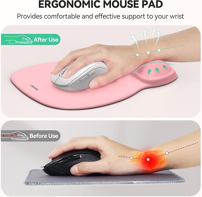 TECKNET Gel Mouse Pad with Wrist Rest, Ergonomic Office Mousepad with Wrist - Image 2