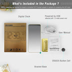 KOSUMOSU Desk Clock for Bedroom Accessories 6.7in Gold Digital Alarm Clock - Image 4