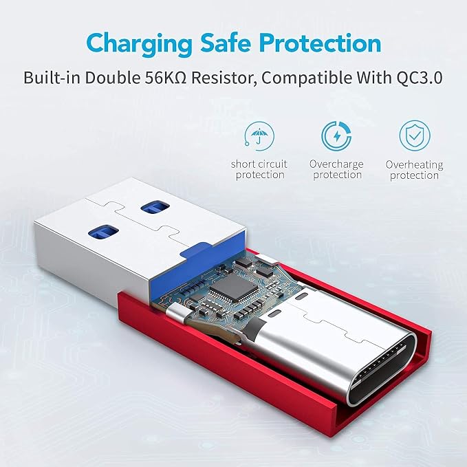 USB C Female to USB Male Adapter, 3.1 USB A to USB C Adapter, XAOSUN One-Sided - Image 7