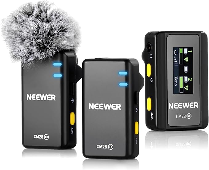 NEEWER CM28 Wireless Lavalier Microphone System, 1 Click Noise Canceling by Neewer