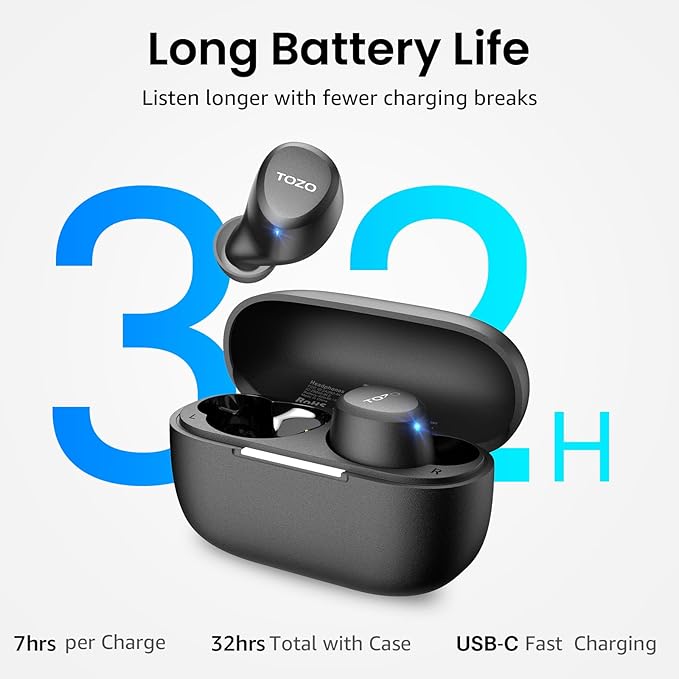 TOZO A1 Wireless Earbuds Bluetooth 5.3 Light Weight in Ear IPX5 Waterproof - Image 5