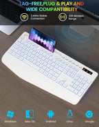 Wireless Keyboard with 7 Colored Backlit, Wrist Rest, Phone Holder, - Image 5
