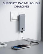 VRURC Portable Charger Built-in Cables and AC Wall Plug, USB C Power Bank - Image 3