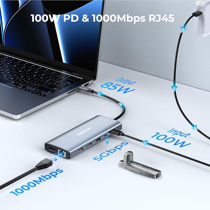 14 in 1 Triple 4K Display USB C Docking Station, Single DisplayPort Up to - Image 6