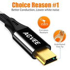 AGVEE 2 Pack 5ft Mini USB Cable, Braided Durable USB-A to Mini-B Charger - Image 4