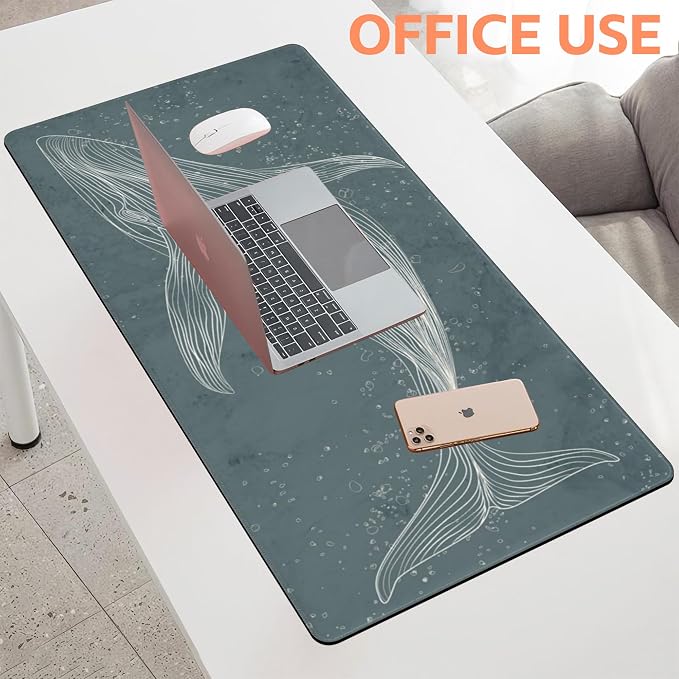 Mouse Pad Large Hand Drawn Whale Non-Slip Gaming Desk Mat - Image 5