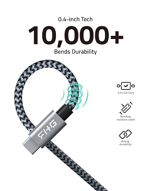 FHG 6FT 3.3FT USB 3.0 to USB C Cable 2Pack, High-Speed Transfer of 1GB in 2sec - Image 5