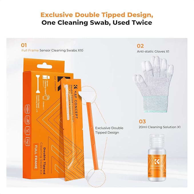 K&F Concept Full Frame Sensor Cleaning Kit, Mirrorless Camera Cleaner Kit - - Image 2