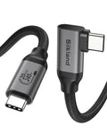 Silkland 20Gbps USB C Data Cable Right Angle, Short 1.6FT 90 Degree USB C 3.2 by Silkland