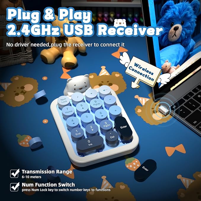 FELICON Cute Wireless Numeric Keypad - Image 4