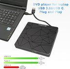 External DVD Drive USB 3.0 USB-C CD Burner CD/DVD Player Optical Drive - Image 6