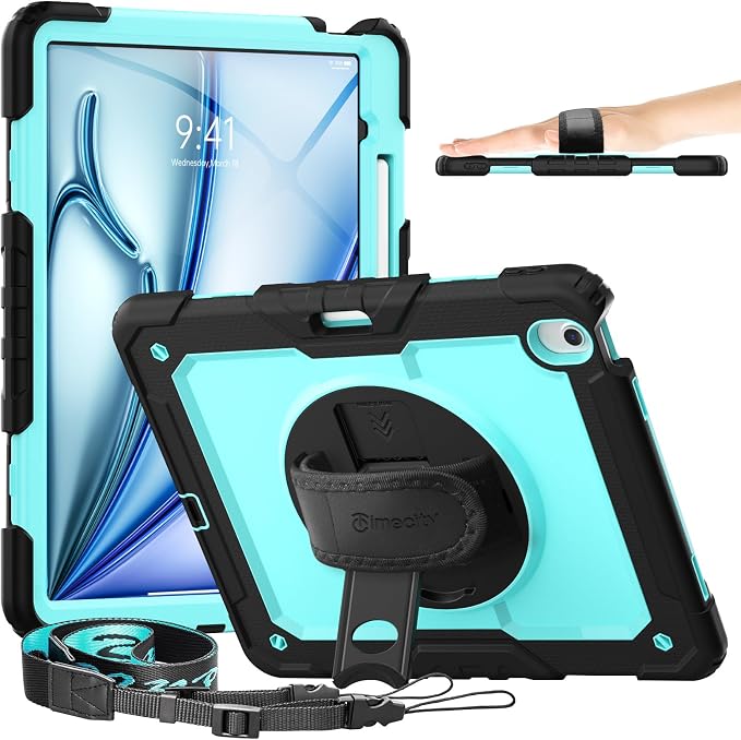 timecity for iPad Air 13 Inch Case M3 2025/ M2 2024, 360° Rotating Stand by Timecity