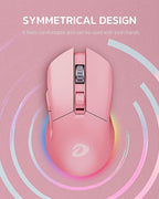 DAREU Pink Wireless Wired Gaming Mouse Dual-Mode Rechargeable 7 Programmable - Image 6