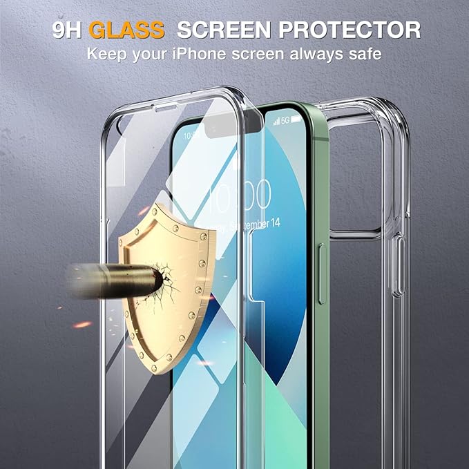 Miracase Compatible with iPhone 13 case 6.1 inch, 2023 Upgrade Full-Body Glass - Image 3