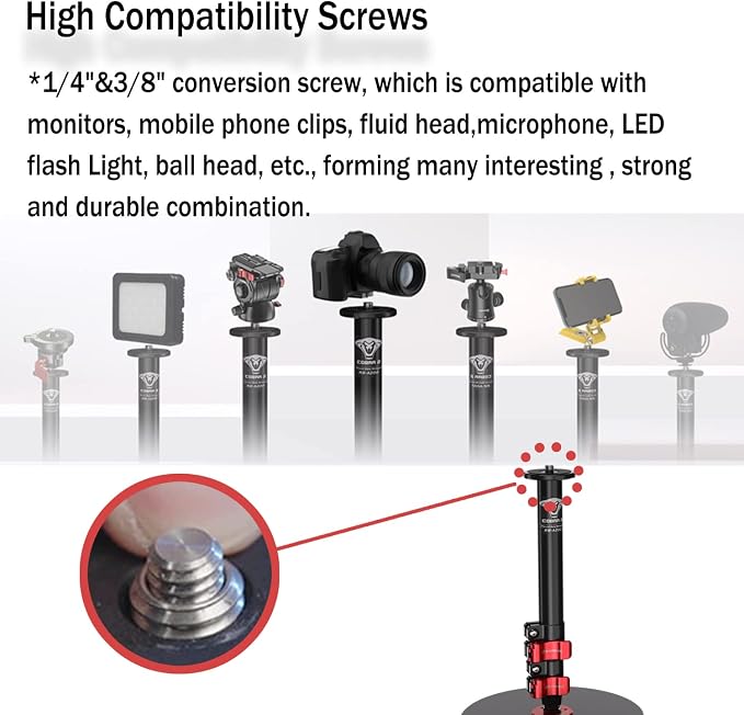 IFOOTAGE Cobra RB-A200, Round Base Monopod, Professional Camera Aluminium - Image 4