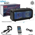 Pyle Wireless Portable Bluetooth Boombox Speaker - 120W Rechargeable Boom Box - Image 2