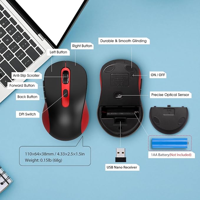 Wireless Mouse for Laptop, Chromebook, Silent Mouse - Image 9