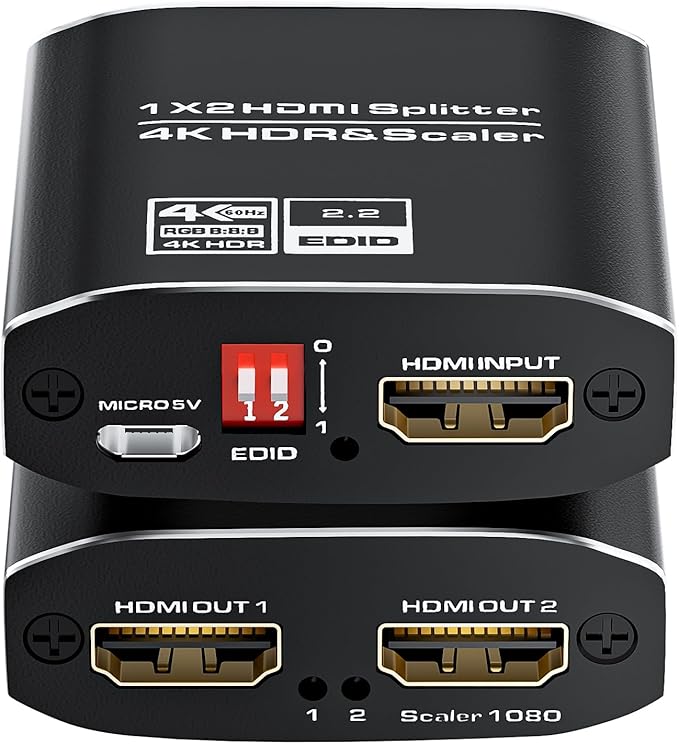 1x2 HDMI Splitter, HDR 4K@60Hz HDMI spliter 1 in 2 Out, Supports HDMI 2.0 - Image 9