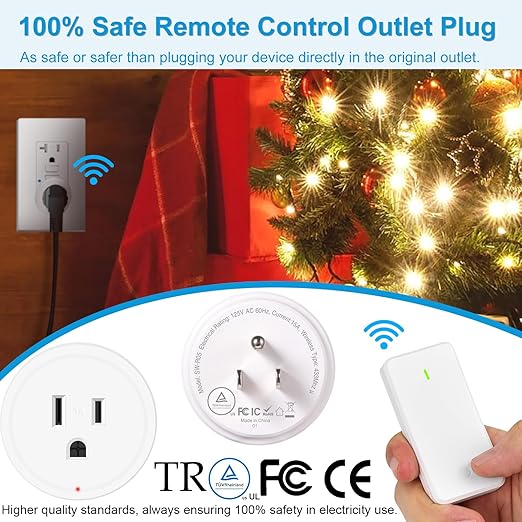 Wireless Wall Switch Remote Control Outlet, TUV List, No Wiring Needed - Image 3