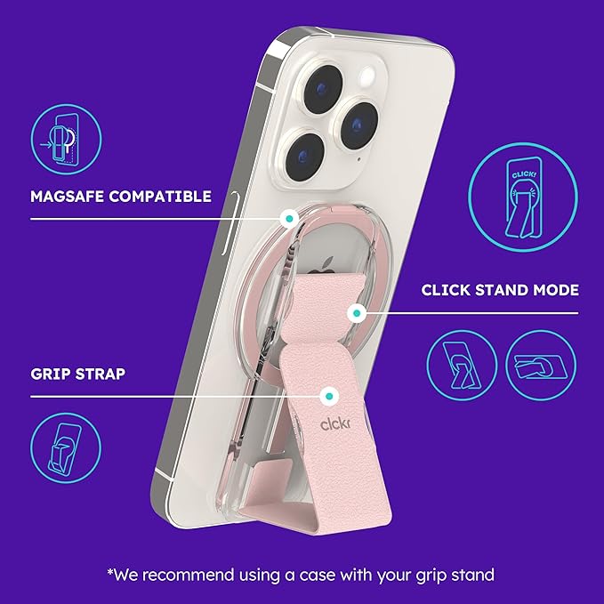 CLCKR Finger Phone Grip for MagSafe Stand, Phone Grip Loop Holder - Image 4