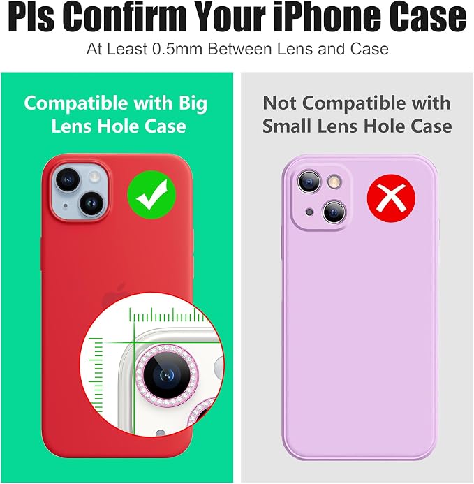 AGVEE 3+3 6 Pack for iPhone 14 6.1" / 14 Plus 6.7" Camera Lens Cover Protector - Image 3