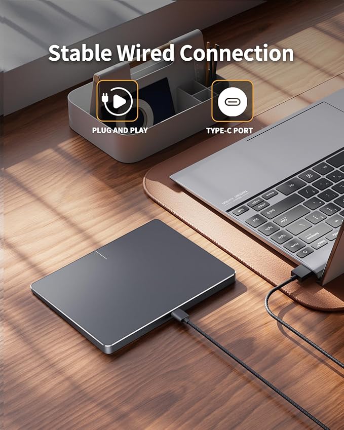 ProtoArc Wired USB Trackpad for Windows 10/11, Large High-Precision Wired - Image 4