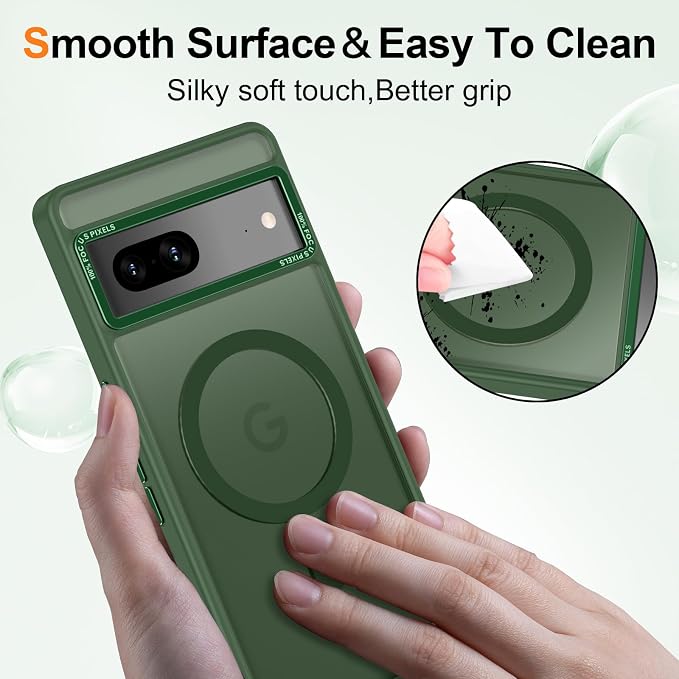 Magnetic for Google Pixel 7 Case, Shockproof Slim Translucent Matte Anti-Slip - Image 5