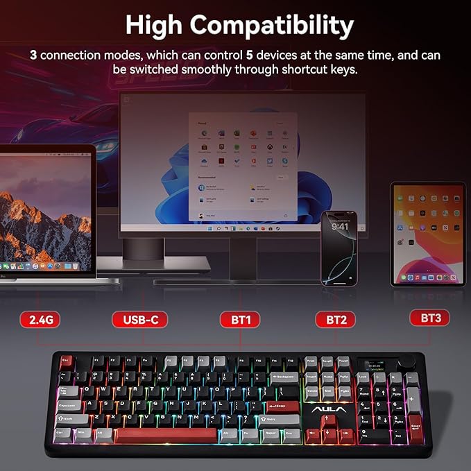 AULA F106 PRO Mechanical Wireless Keyboard, Gaming Keyboard - Image 7