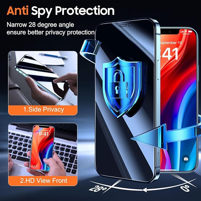 UniqueMe for iPhone 12 Pro Max Privacy Screen Protector - Image 2