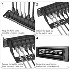 Jadaol 24 Port Patch Panel Rackmount or Wall Mount 19-Inch, 1U Cat6 Network - Image 8