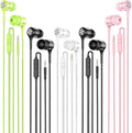 Wired Earbuds with Microphone 5 Pack, in-Ear Headphones with Heavy Bass by LWZCAM