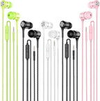 Wired Earbuds with Microphone 5 Pack, in-Ear Headphones with Heavy Bass by LWZCAM