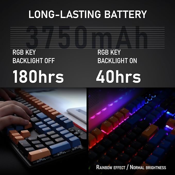 iRocks K74R Wireless RGB Illuminated Mechanical Gaming Keyboard, Hot-Swappable - Image 8