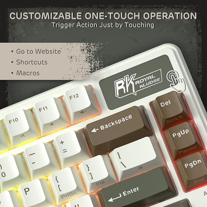 RK ROYAL KLUDGE L75 Gasket Mount Mechanical Keyboard w/Knob/Macro Keys & - Image 3