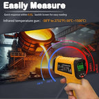Infrared Thermometer High Temperature Gun -58℉~2732℉, 50:1 Distance Ratio - Image 2