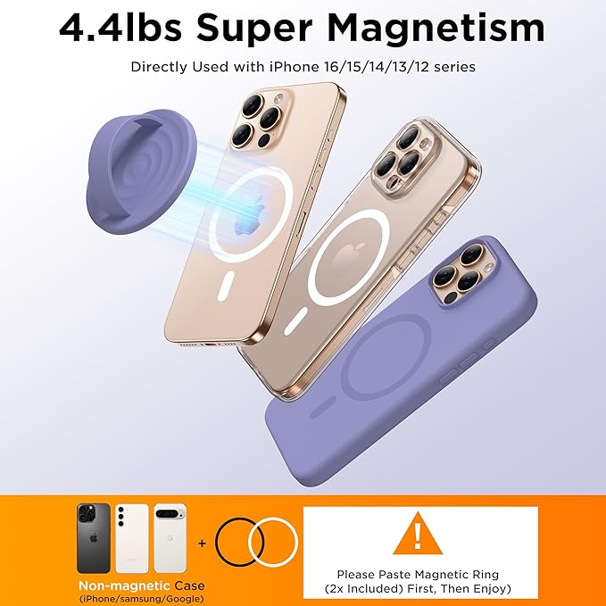 Magnetic Phone Ring Grip Holder, Silicone Finger Loop Grip, Compatible - Image 6