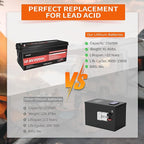 12V 200Ah LiFePO4 Lithium Battery, 200A BMS, Max.2560W Load Power, 15000+ Deep - Image 2