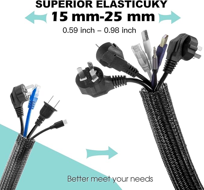 AGPTEK Cable Sleeve, 20ft - Image 2