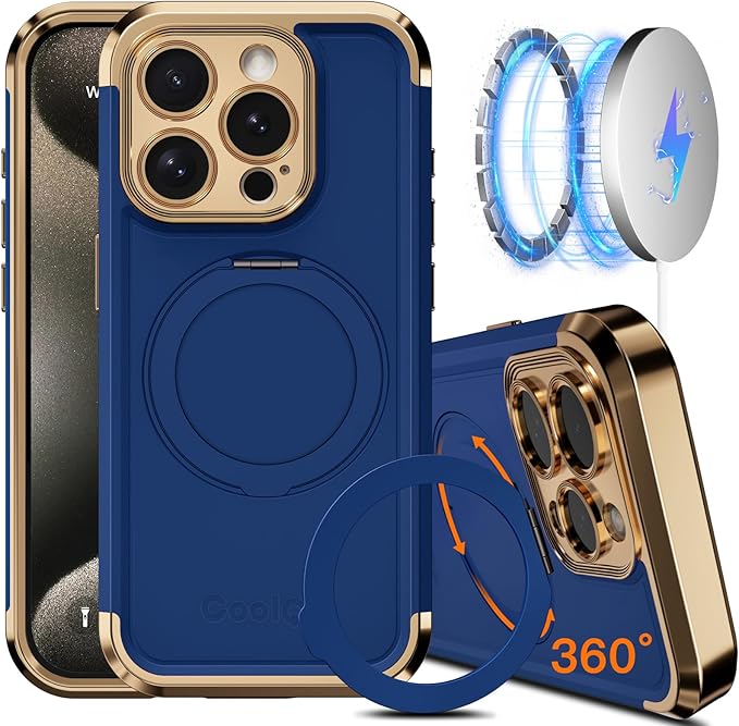 COOLQO for iPhone 14 Pro Case 6.1'' Upgraded 360° Spin Magnetic Stand by COOLQO