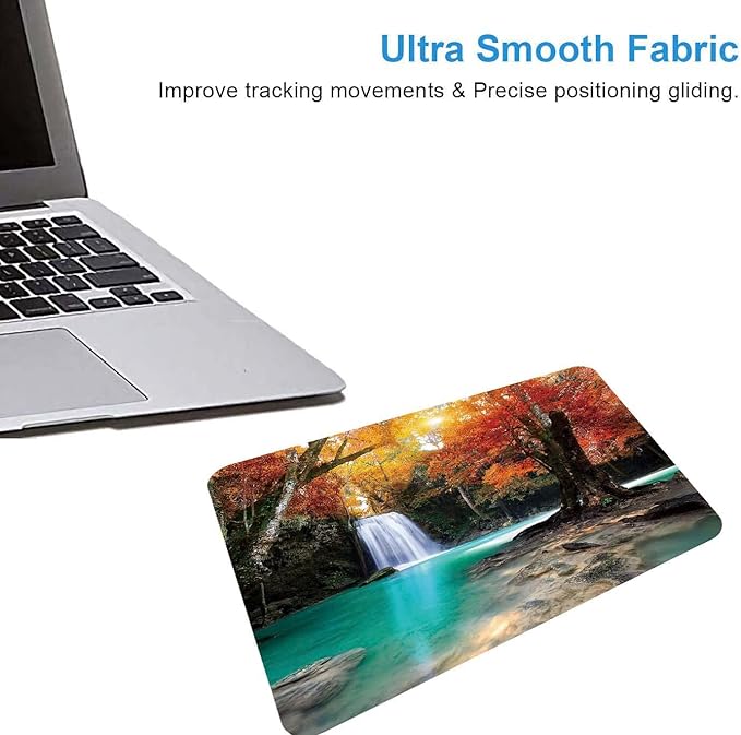 Deep Forest Waterfall Mouse Pad, Non-Slip Rubber Base Wireless Gaming MousePads - Image 4