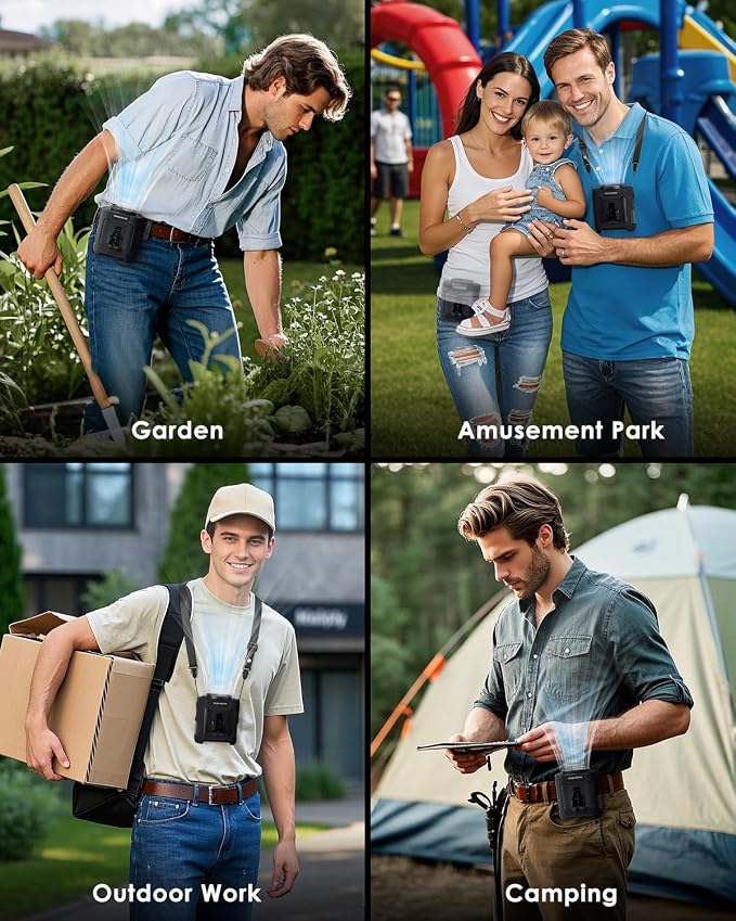 Portable Waist Fan Clip on, Personal Wearable Belt Fan 10000mAh Rechargeable - Image 6