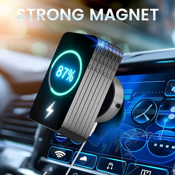 2025 Upgraded Electric Vacuum Magnetic Car Phone Holder, 15W Wireless Charger - Image 4