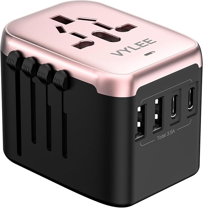 Universal International Power Travel Plug Adapter, 5 in 1 European Travel Plug by VYLEETechnology