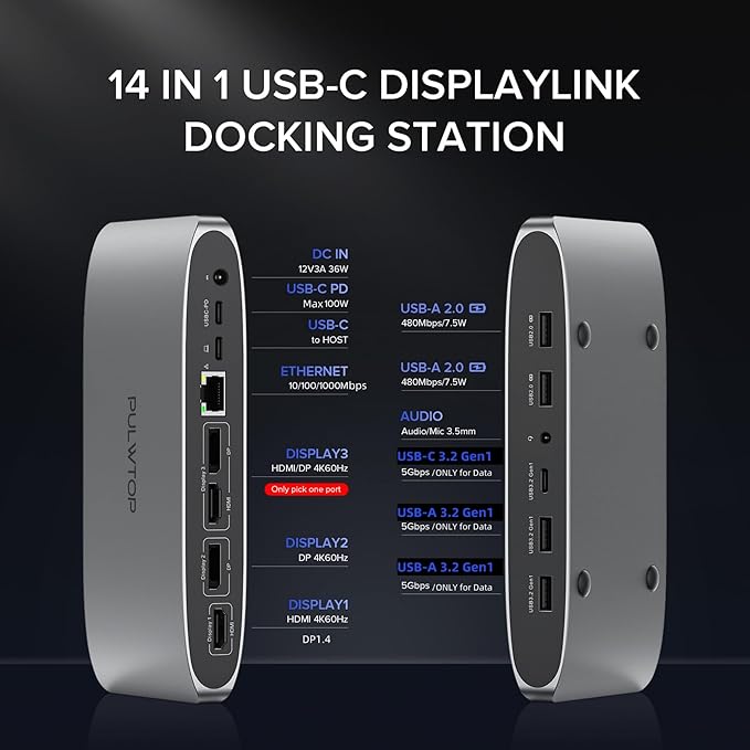 Displaylink Docking Station, Triple Display DisplayLink Dock - Image 2