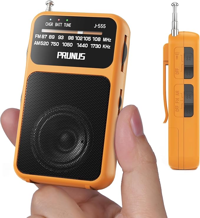 PRUNUS J-555 Pocket Radio AM FM USB-C Charging& Battery Operated, Excellent by PRUNUS