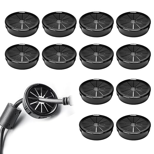 12 Pcs Cable Grommet, Snap Bushing 1-9/16" Mounting Diameter, Flexible by BOPOREAE