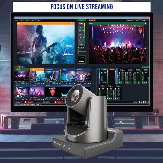 AVKANS NDI PTZ Camera, AI-Base Auto Frame Tracking Camera, 20X Zoom HDMI PTZ - Image 2