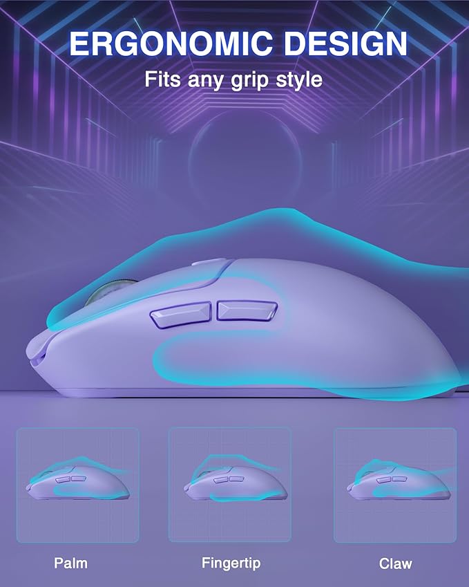 AULA SC580X Wireless Gaming Mouse, Tri-Mode 2.4G/BT5.0/USB-C Gaming Mice - Image 8
