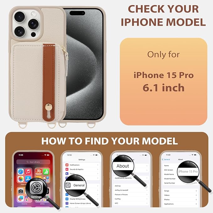 LAMEEKU for iPhone 15 Pro Wallet Case - Image 6