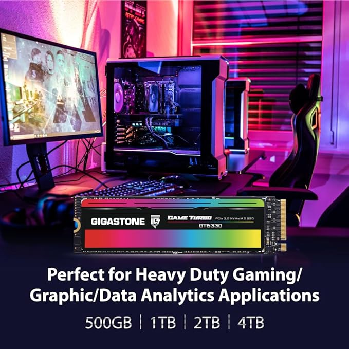 Gigastone M.2 SSD 1TB PCIe 3.0 NVMe SSD 3, 400MB/s Internal Gaming Solid State - Image 6